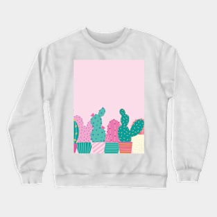 Pink Cactus Line-Up Crewneck Sweatshirt
